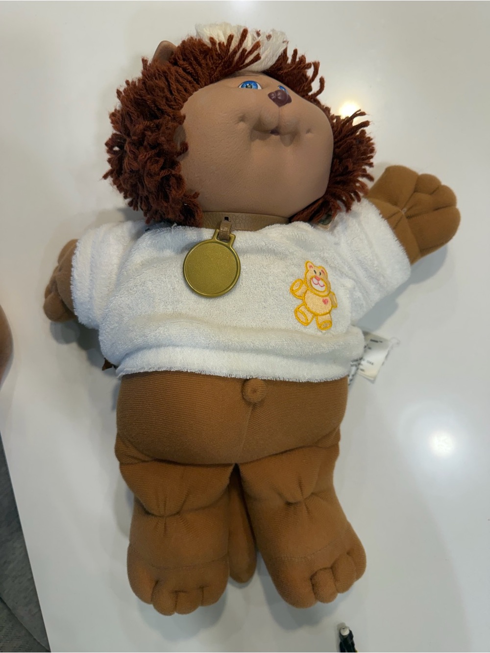 Cabbage Patch Vintage Cat "Koosas" 14" Doll in White Shirt, Preowned
